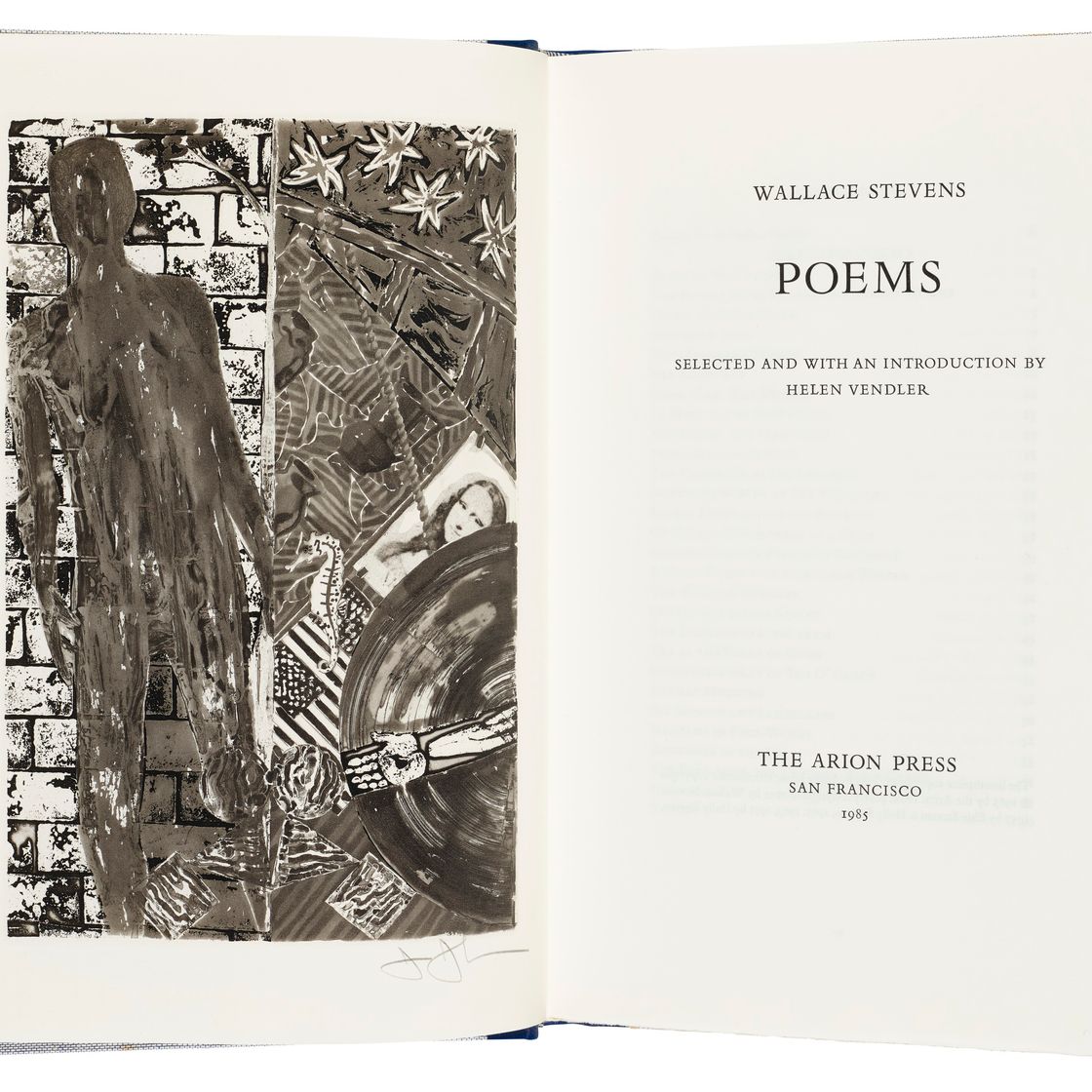 Jasper Johns — Уоллес Стивенс, Стихи, "Арион Пресс", Сан-Франциско, 1985