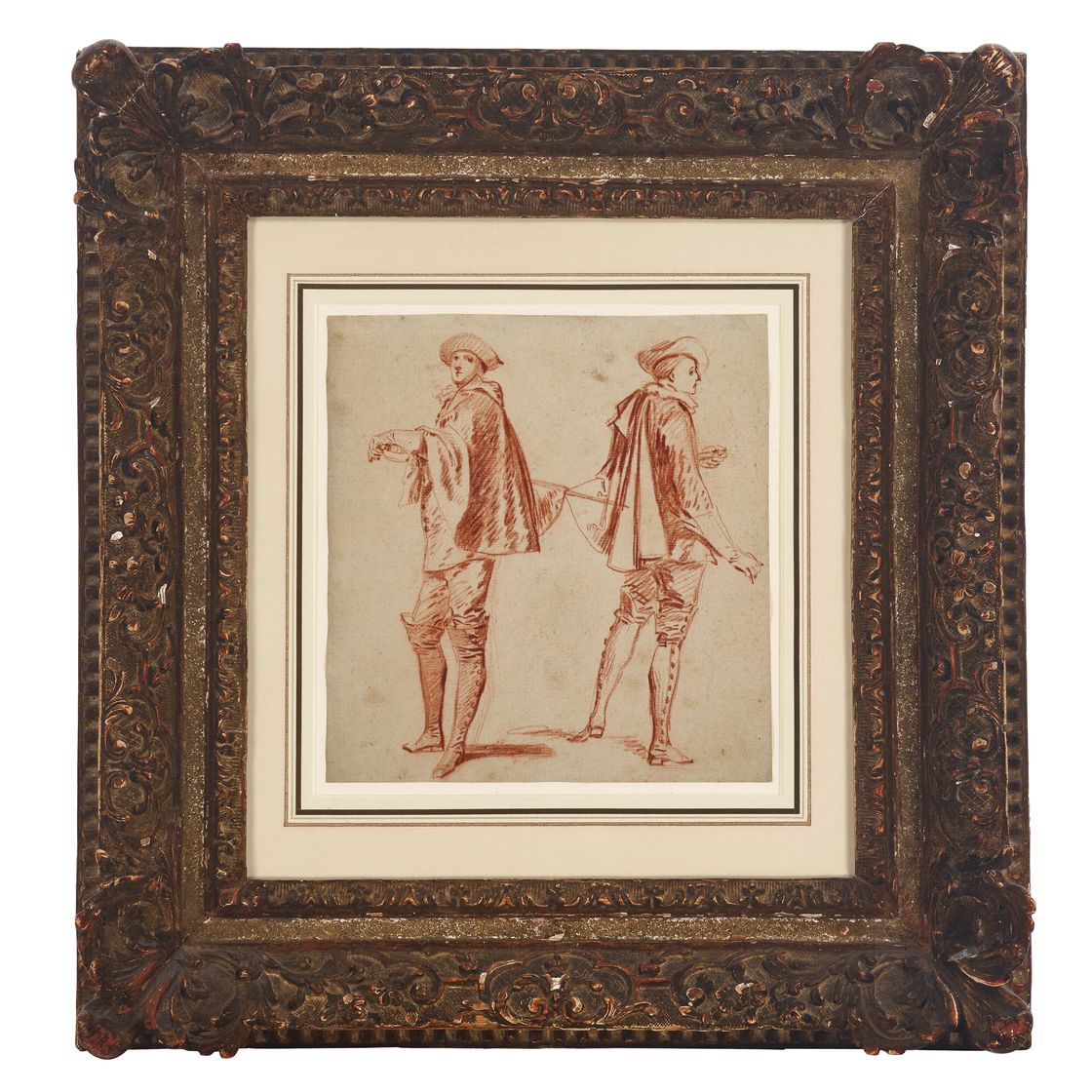 Jean Antoine Watteau — Два этюда актера в костюме Криспина, изображение 2