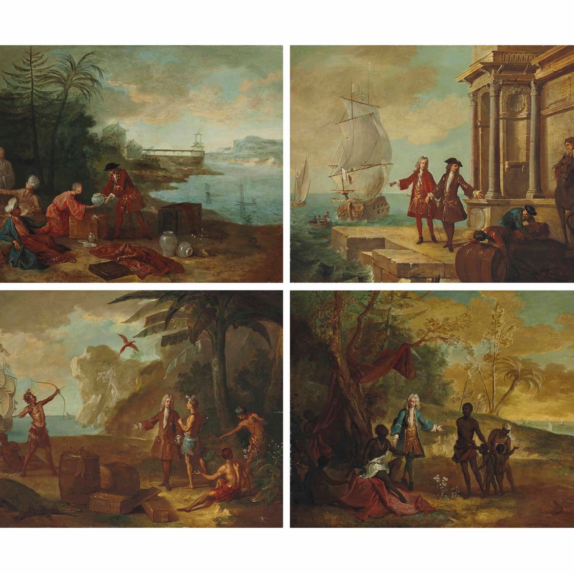 Jean Baptiste Oudry — Четыре вечеринки мира