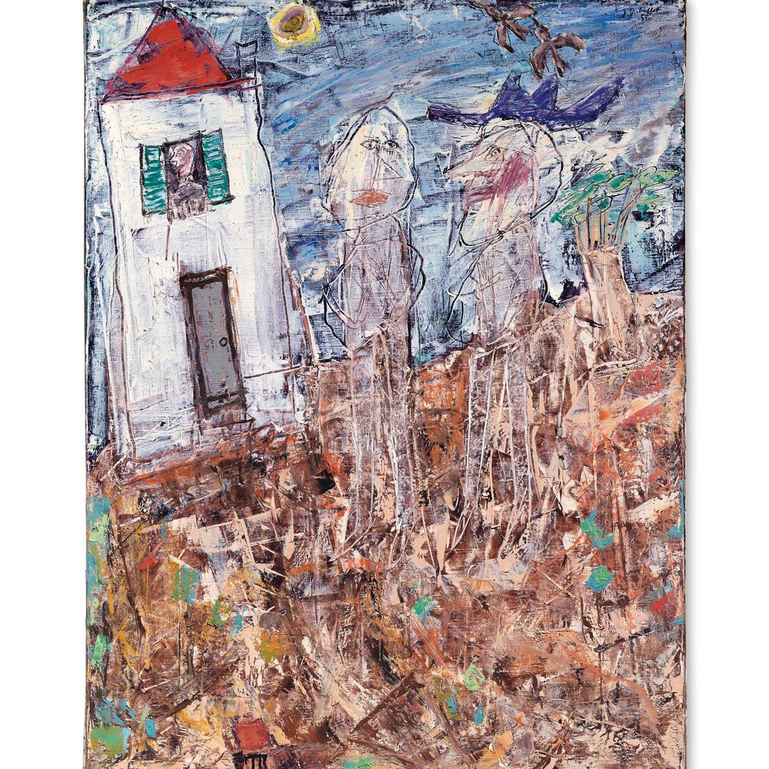 Jean Dubuffet — Visiteur au chapeau bleu (Посетитель в синей шляпе)