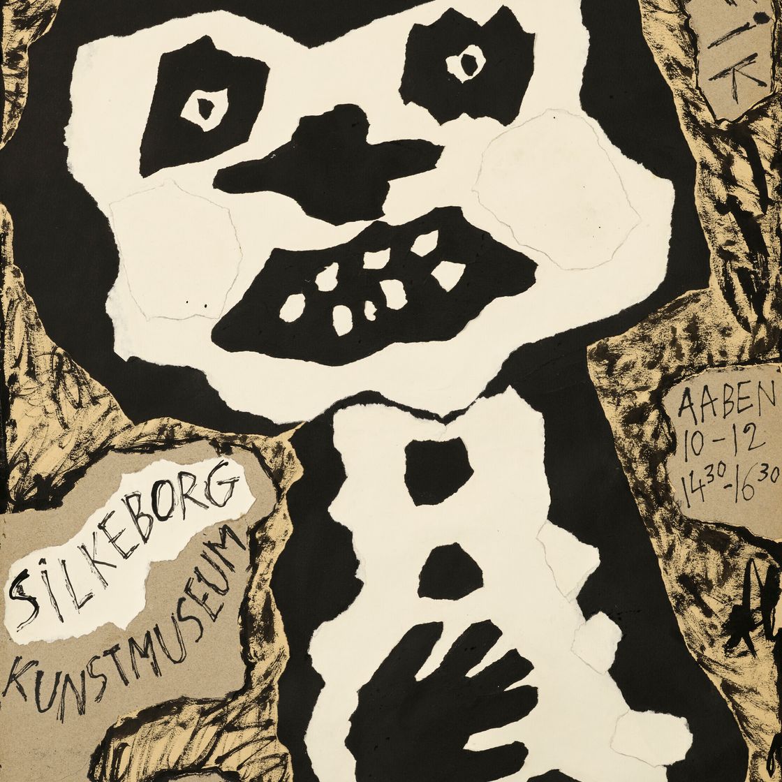 Jean Dubuffet — Персонаж с белыми зубами (Макет для оформления экспозиции Силькеборга) (Персонаж с белыми зубами (макет для плаката выставки в Силькеборге)), изображение 1