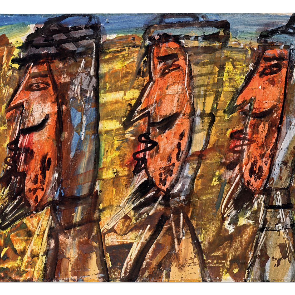 Jean Dubuffet — Трое бедуинов, изображение 1