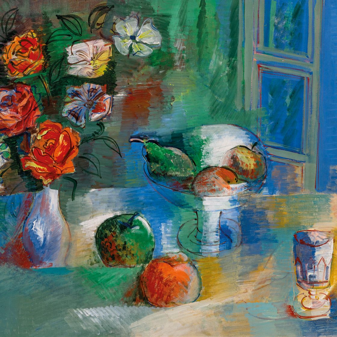 Jean Dufy — Морт природы в сочетании с фруктами, изображение 1