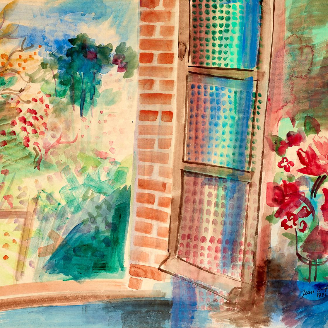 Jean Dufy — Вид из сада у окна, изображение 1