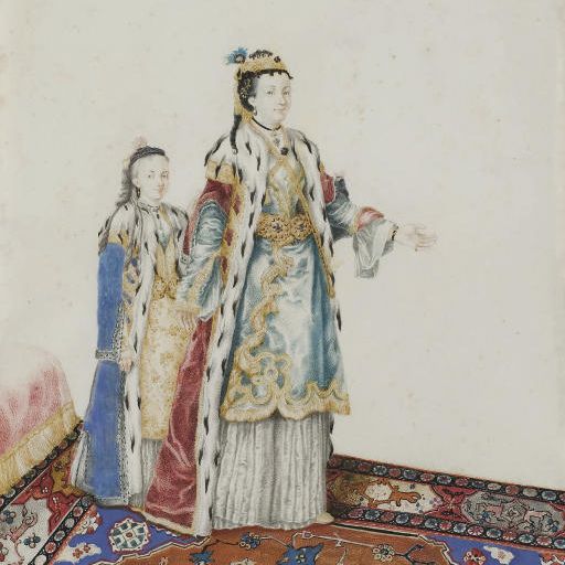 Jean Etienne Liotard — Европейская женщина в турецком костюме и девушка позади нее