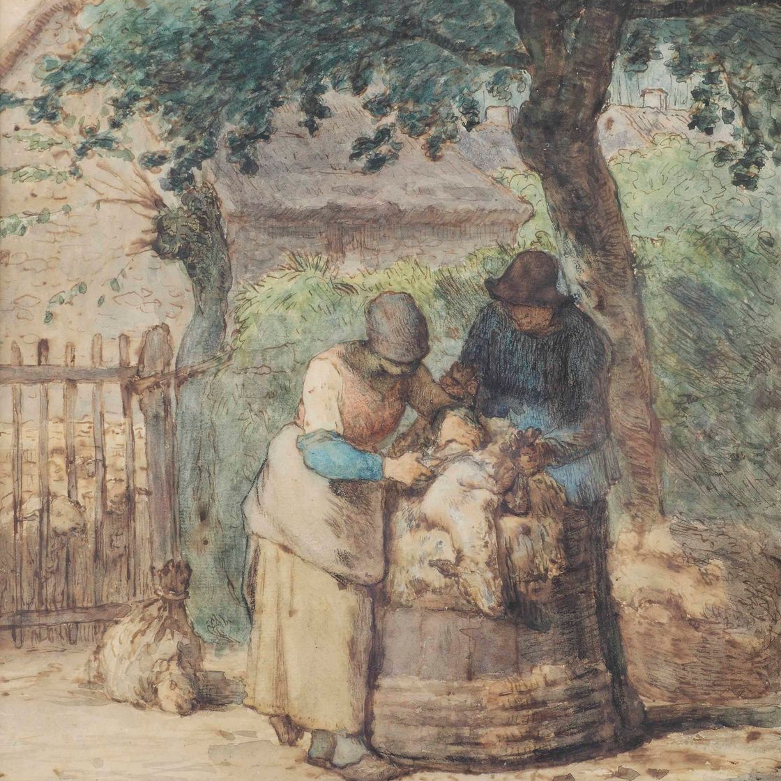 Jean Francois Millet — Стригущие овец