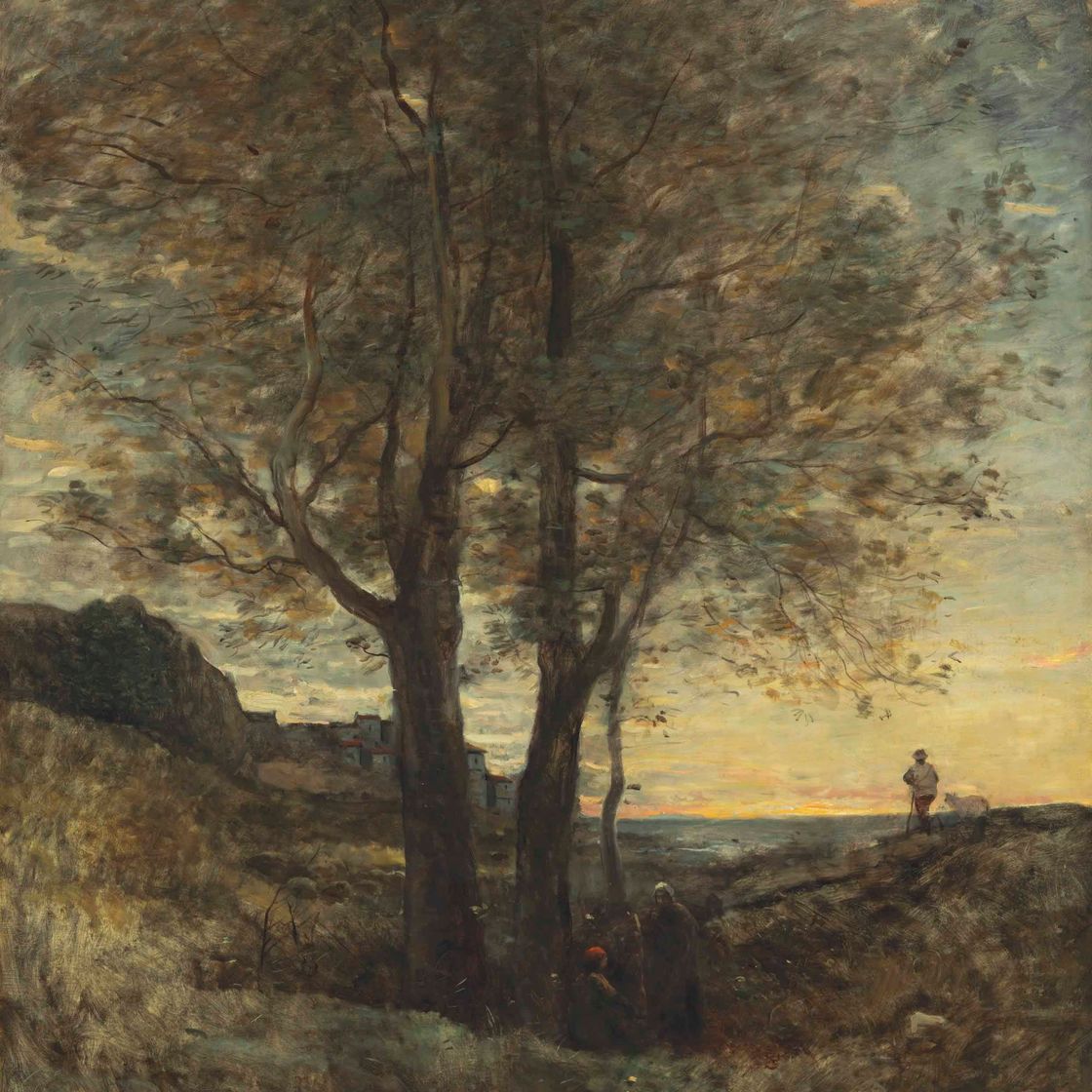 Jean-Baptiste-Camille Corot — Озеро Бергер в ущелье у берега моря