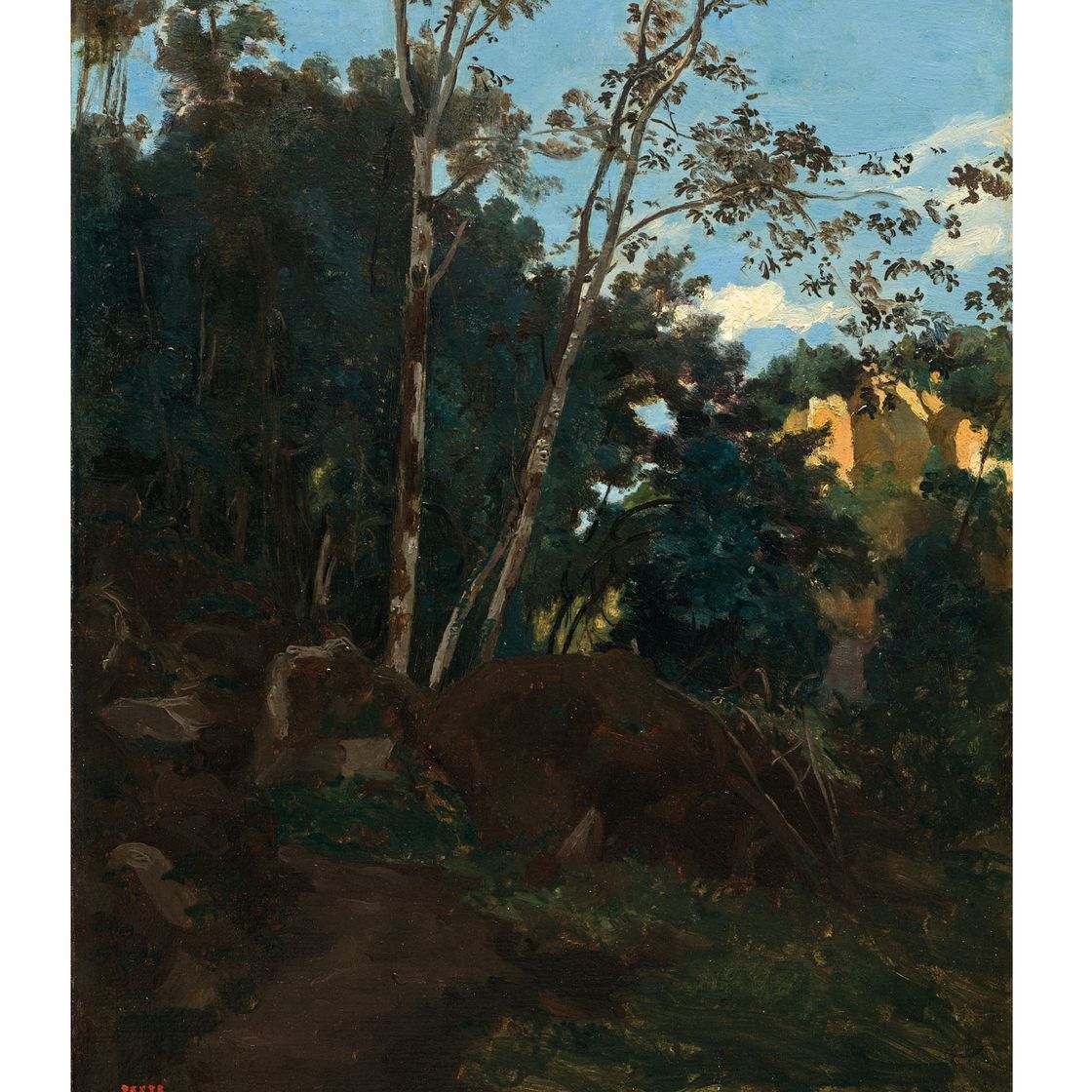 Jean-Baptiste-Camille Corot — Боскет из пармских деревьев в Чивита-Кастеллана