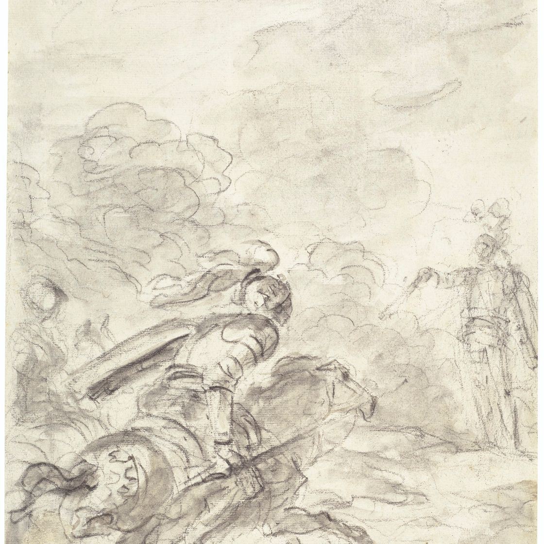 Jean-Honoré Fragonard — Ринальдо приказывает священнику вернуть его лошадь (Орландо Фуриозо , II, 3-6)