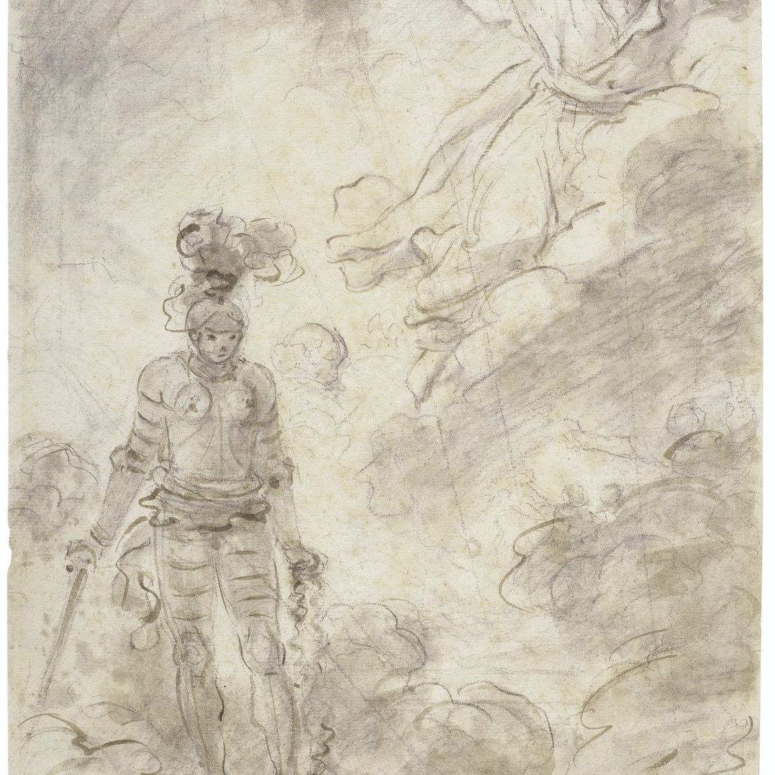 Jean-Honoré Fragonard — Под наблюдением Брадаманте Атлант разрушает свой замок и обращается в бегство (Орландо Фуриозо , IV, 38-39)