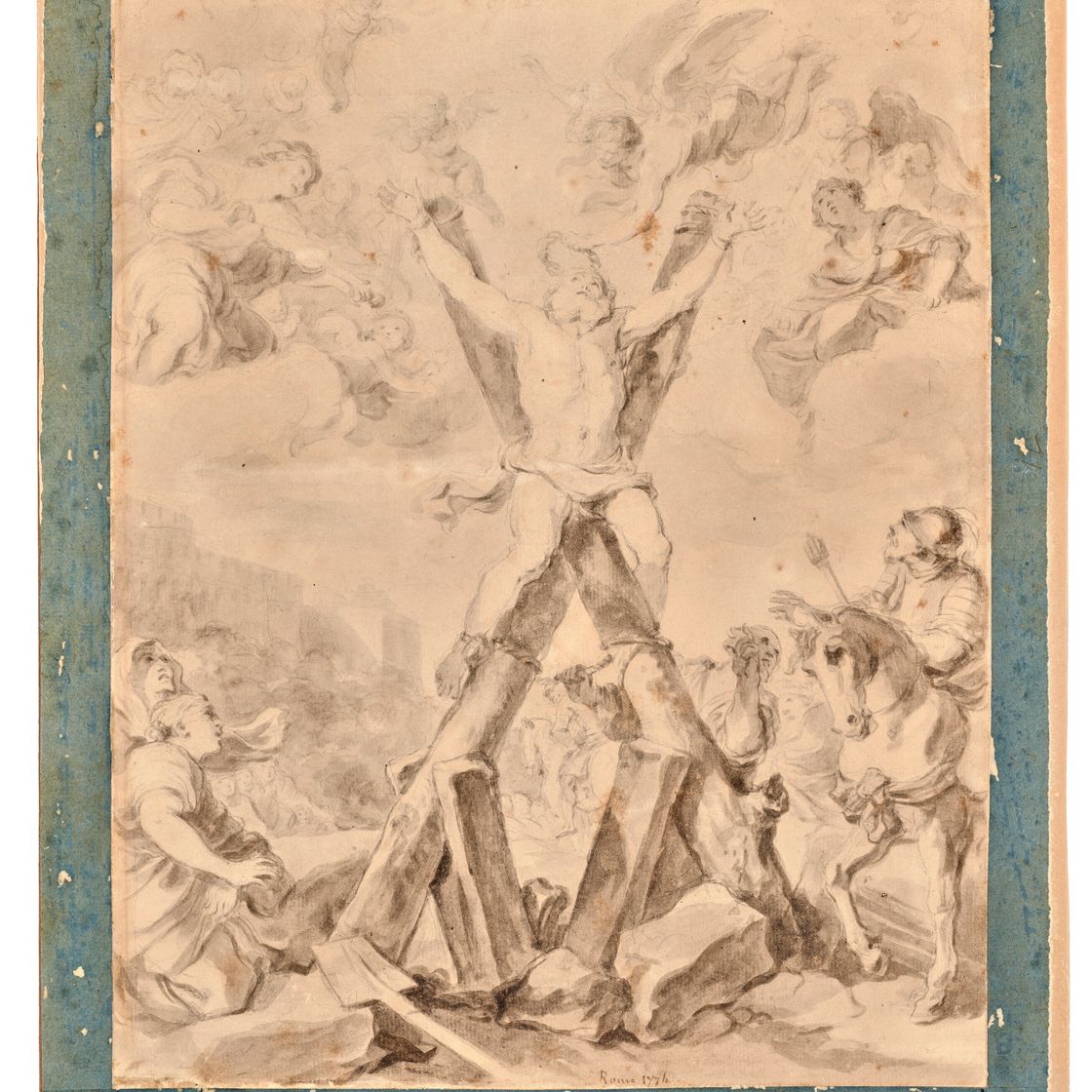 Jean-Honoré Fragonard — Распятие на кресте святого Андре, д'Апре Матиа Прети, изображение 3