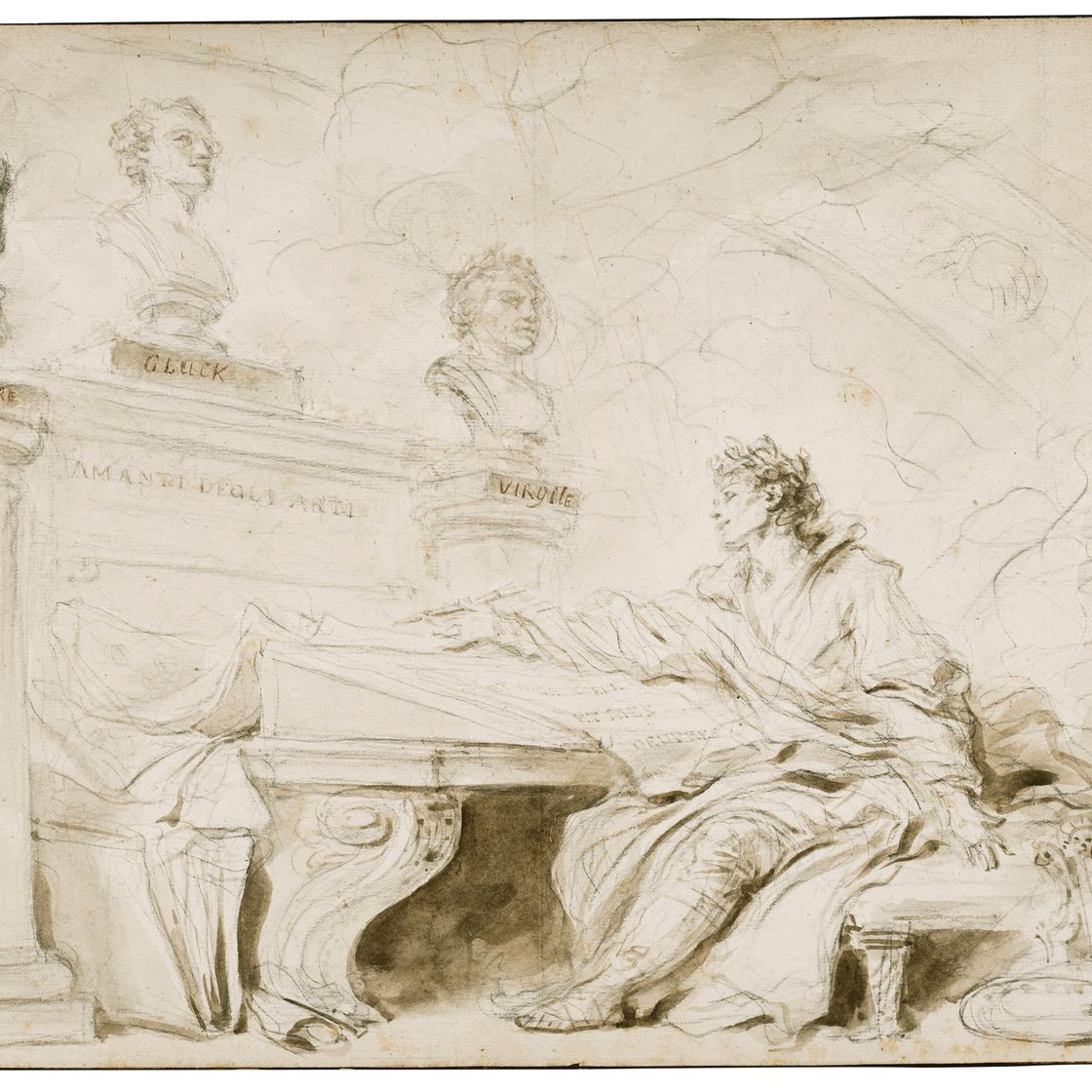 Jean-Honoré Fragonard — Дань уважения Глюку, изображение 1