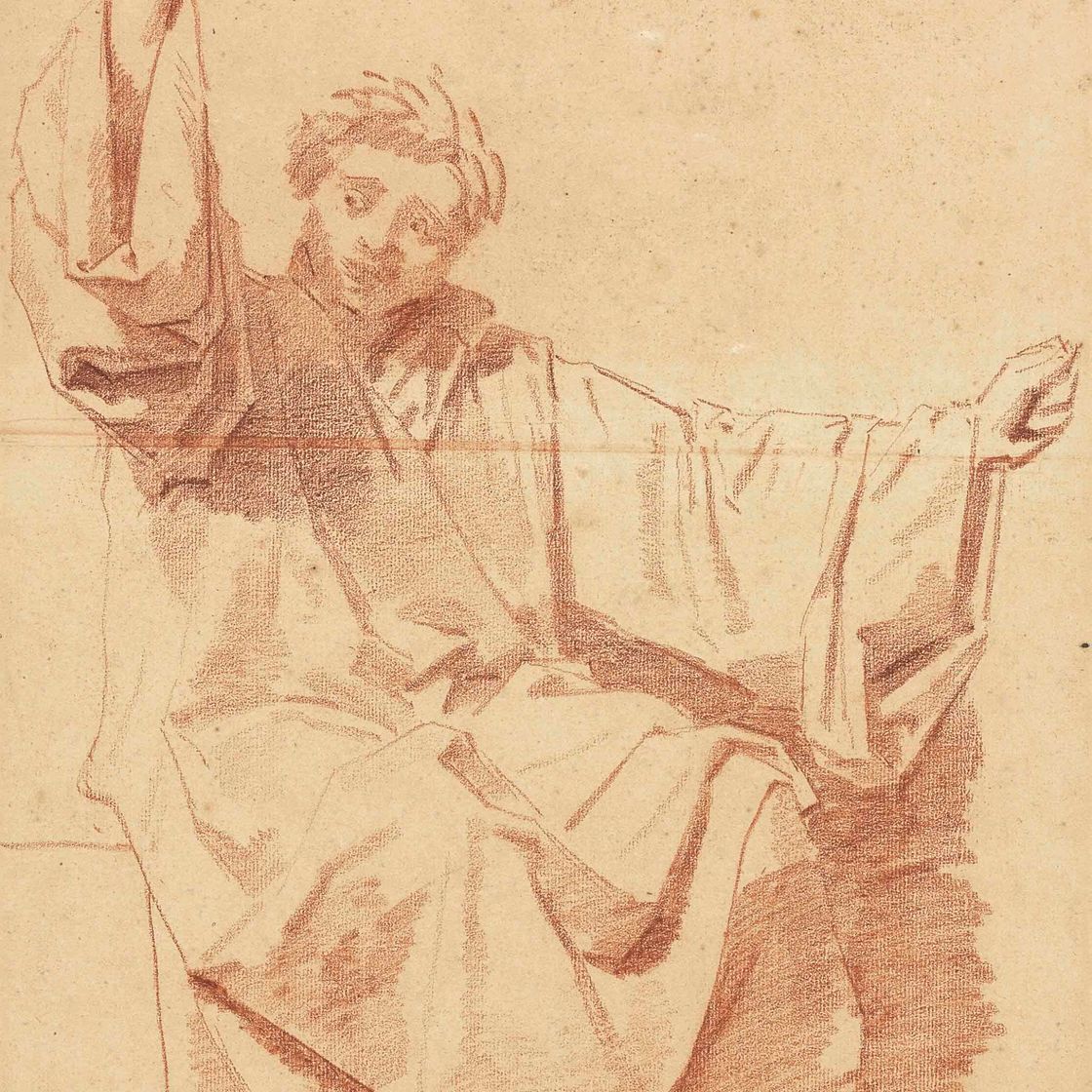 Jean-Honoré Fragonard — Изучение жестикулирующего сидящего мужчины