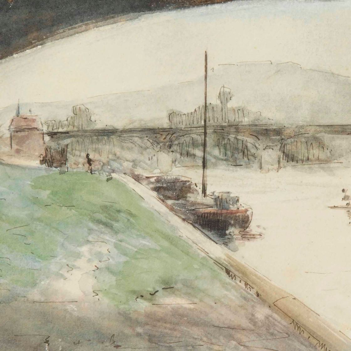 Jean-Louis Forain — Улица Мон-Валерьен на набережной Сены