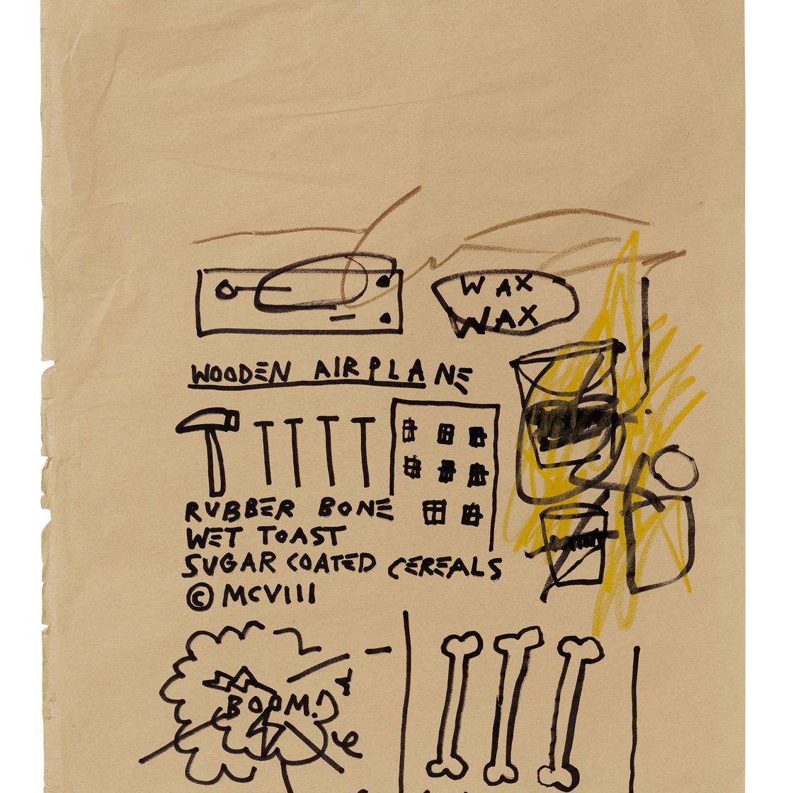 Jean-Michel Basquiat — Без названия (Деревянный самолетик), изображение 1