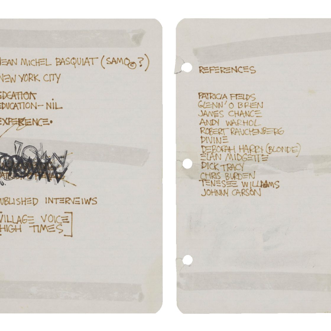 Jean-Michel Basquiat — Без названия (Резюме I) ; Без названия (Ссылки на резюме II) [Две работы], изображение 1