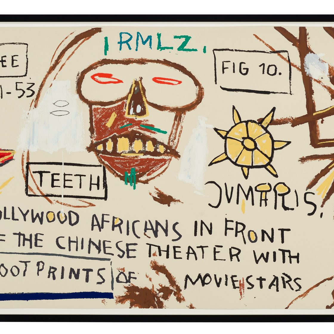 Jean-Michel Basquiat — Голливудские африканцы перед китайским театром с отпечатками ног кинозвезд, изображение 2