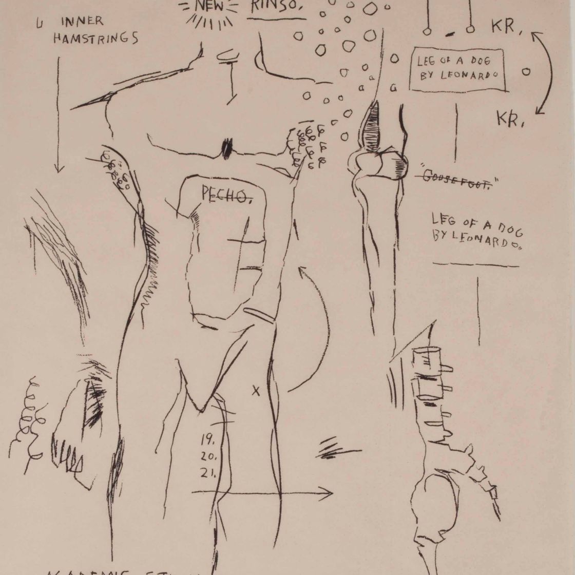 Jean-Michel Basquiat — Академическое изучение мужской фигуры