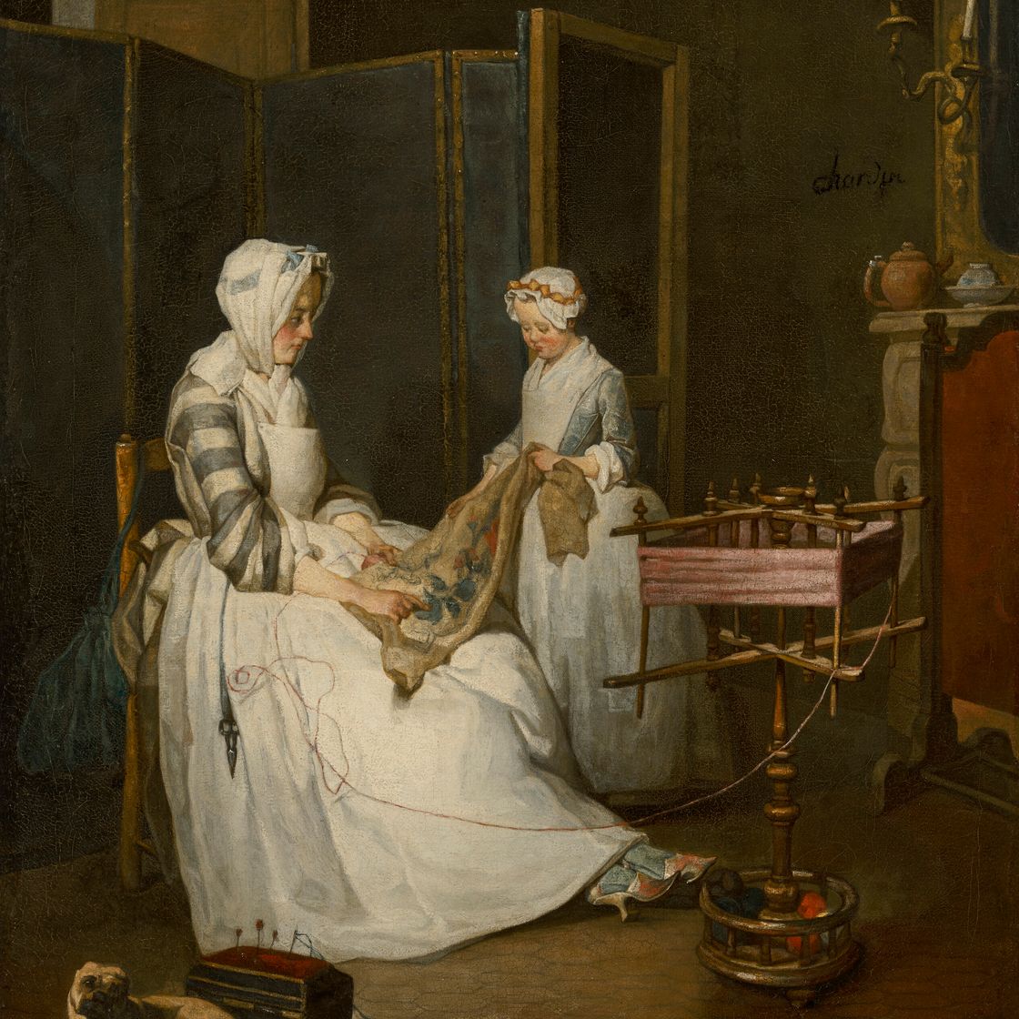 Jean-Siméon Chardin — Прилежная мать ("Мать-трудяга’), изображение 1