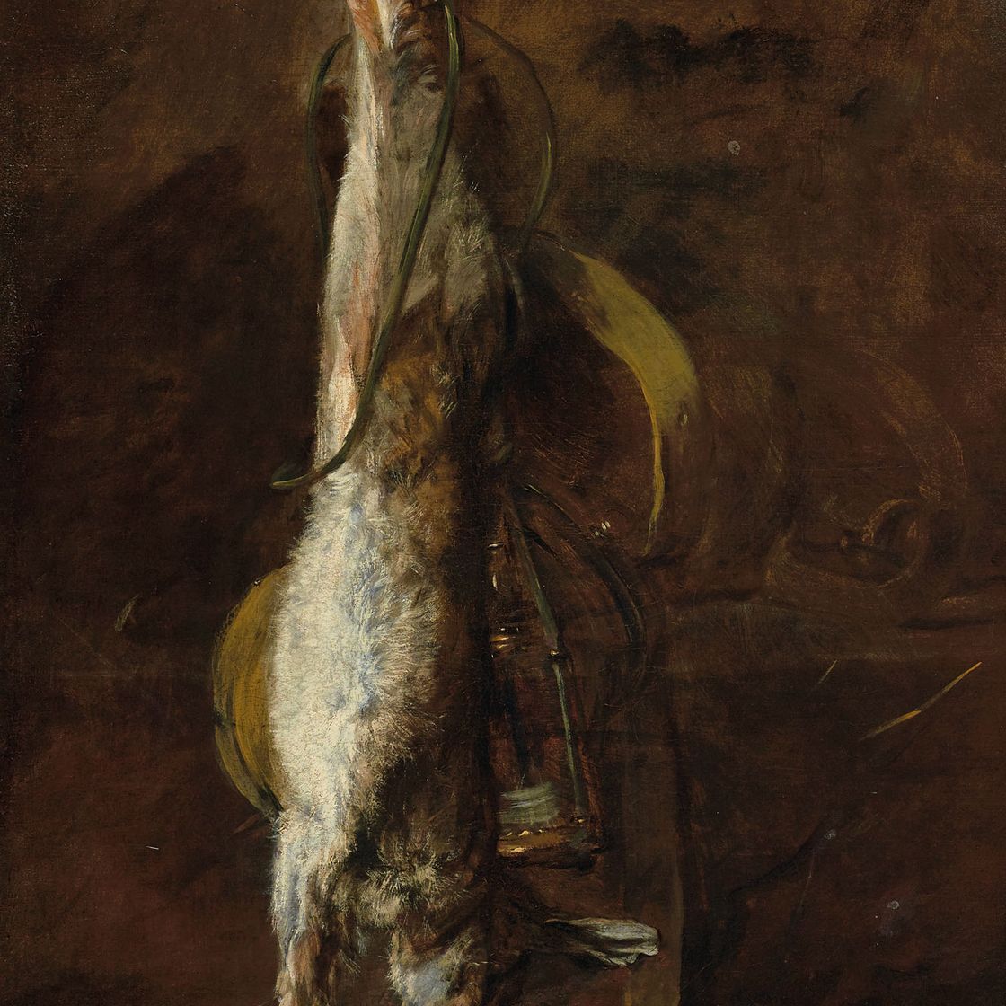 Jean-Siméon Chardin — Мертвый кролик и сумка, изображение 1
