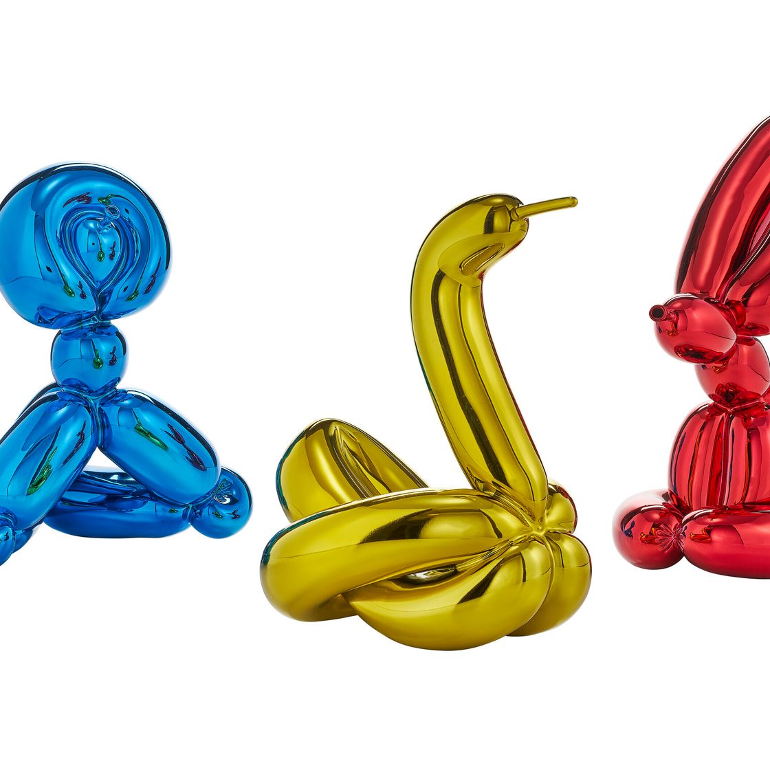 Jeff Koons — Животные на воздушном шаре I (Желтый лебедь, Синяя обезьяна, Красный Кролик), изображение 1