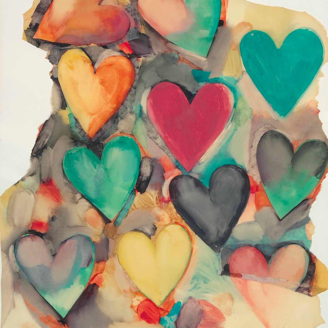 Jim Dine — Без названия (Сердечки)