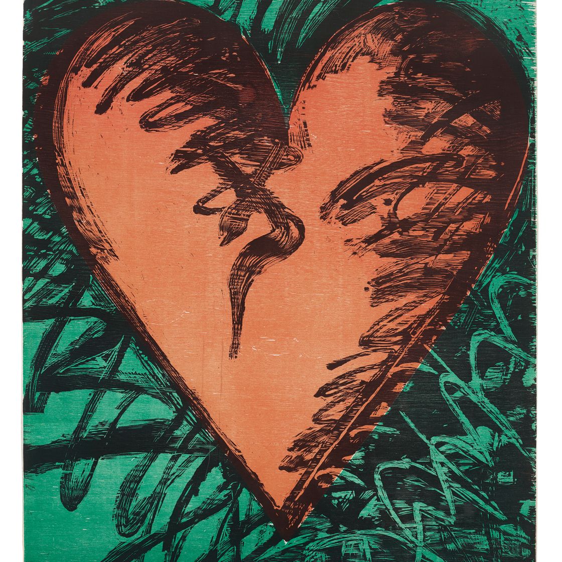 Jim Dine — Сердце, вырезанное на дереве на ранчо
