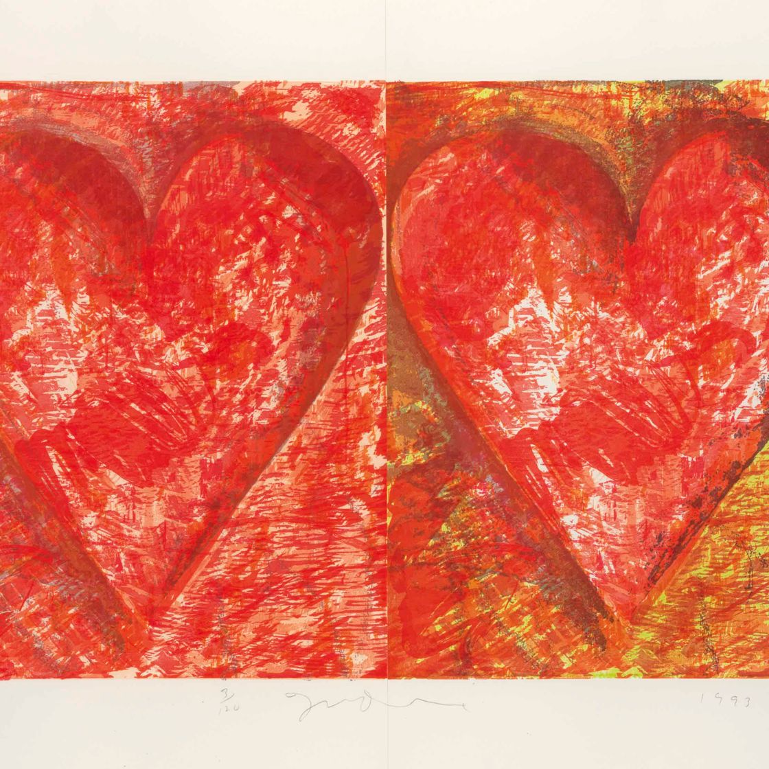 Jim Dine — Два красных сердечка