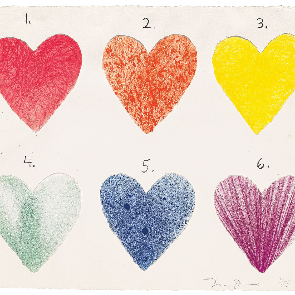 Jim Dine — Пять тарелок от: Dutch Hearts, изображение 3