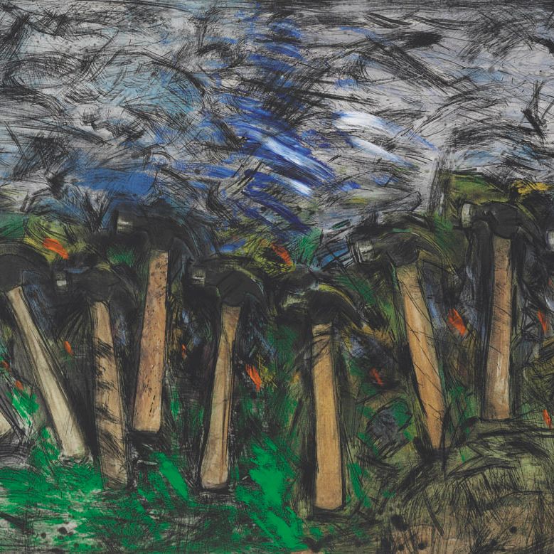 Jim Dine — Бегущие молотки на фоне пейзажа (С. 19)