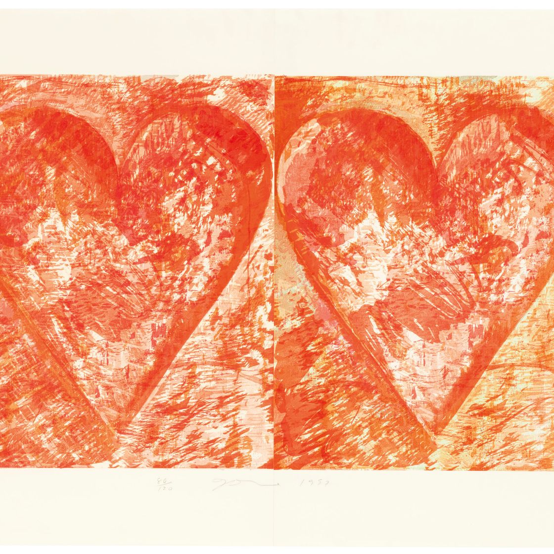 Jim Dine — Два красных сердечка