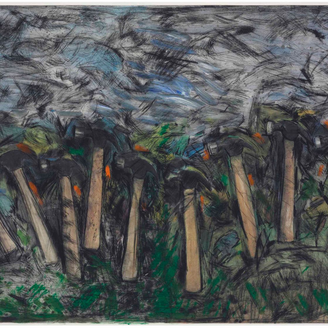 Jim Dine — Бегущие молотки в пейзаже