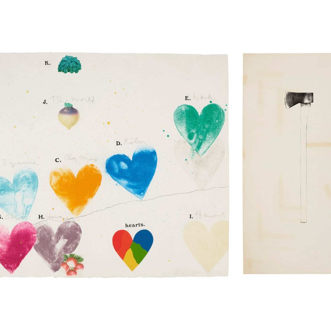 Jim Dine — Две гравюры художника, изображение 1