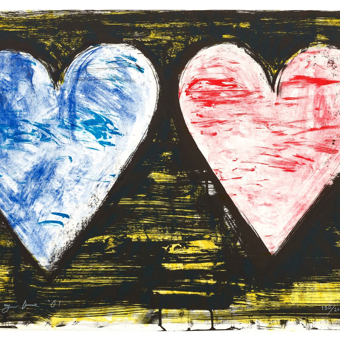 Jim Dine — "Два сердца на закате", из сюиты 2005 года, изображение 1