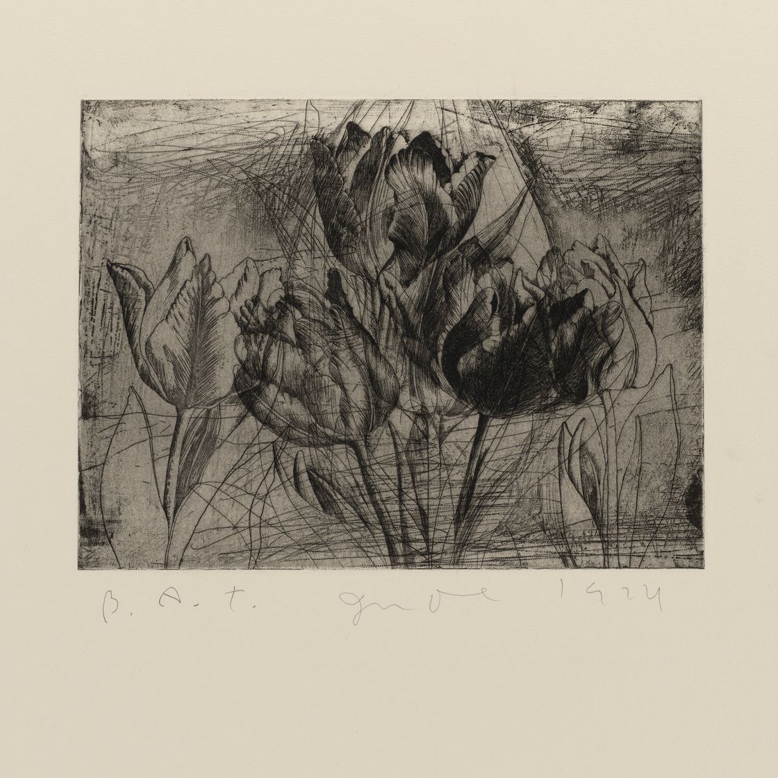 Jim Dine — Автопортрет в лыжной шапочке (на фоне тюльпанов) четвертое государство