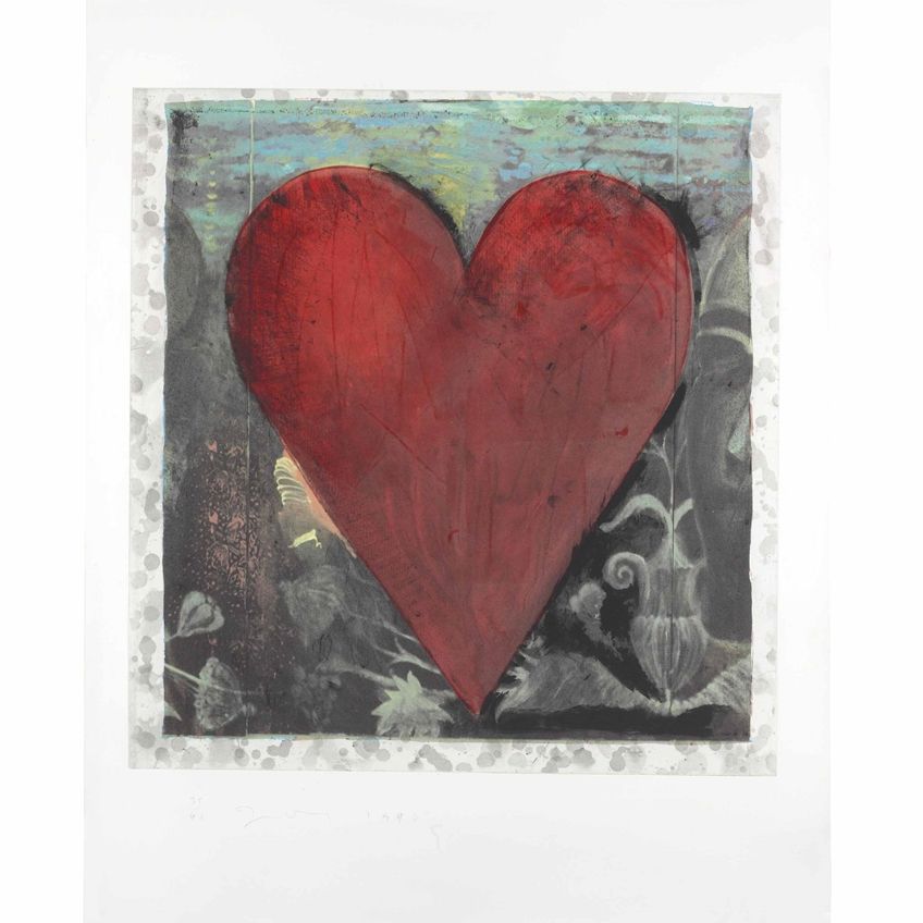 Jim Dine — Я, из раскрашенных вручную Венских сердечек