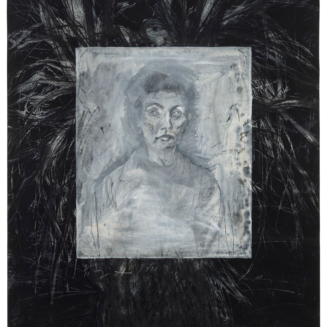 Jim Dine — Нэнси на улице в июле XV: Нэнси над деревьями