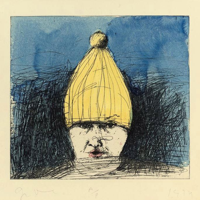 Jim Dine — Автопортрет в лыжной шапочке