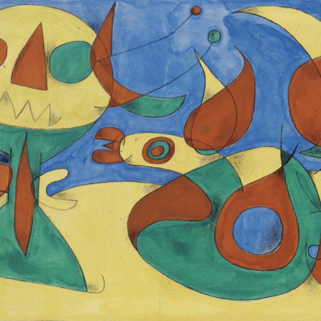 Joan Miró — Этюд для "Задницы мира", птичка-зефир