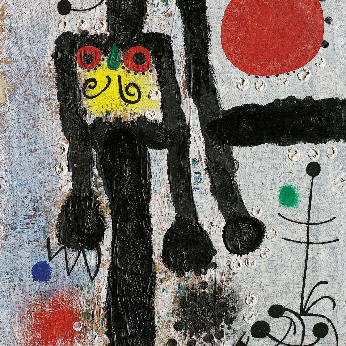 Joan Miró — Солнце возвращается к празднику всех влюбленных (Солнце поворачивается к девушке, чтобы отпраздновать ее радость)