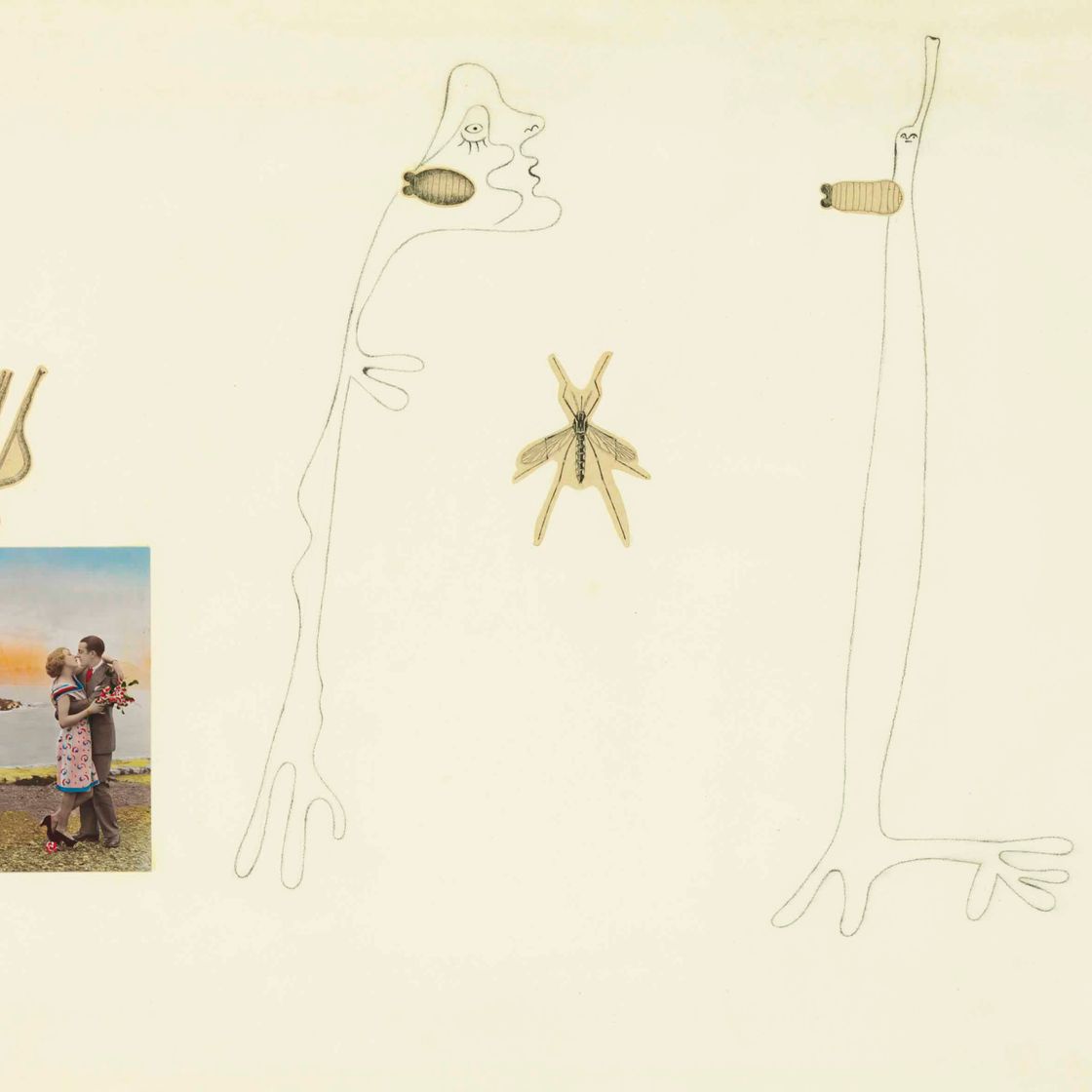 Joan Miró — Без названия, Рисунок-коллаж