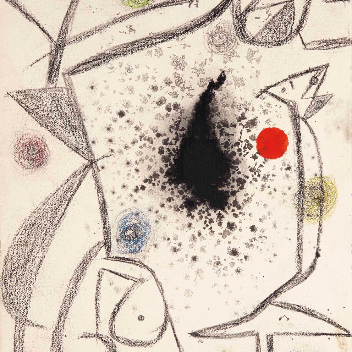 Joan Miró — Пара влюбленных на темной улице
