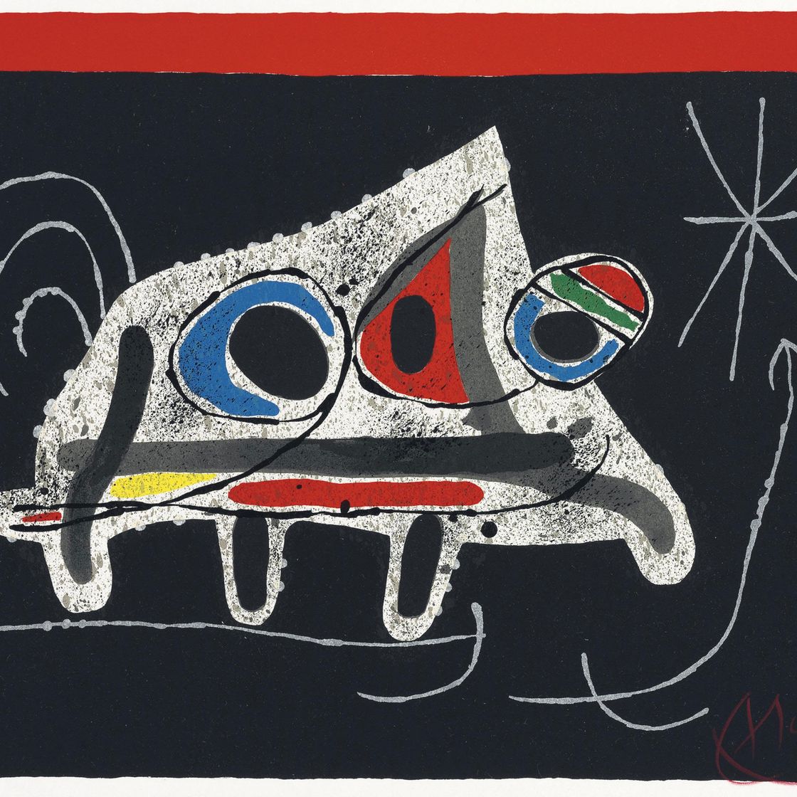 Joan Miró — Жоан Миро, "Лазарь с золотыми перьями", Луи Бродер, Париж, 1971 (М. 789-828; С. 148 книг), изображение 2