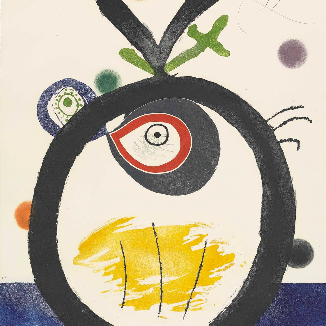Joan Miró — Одна тарелка, от: J. V. Foix, Quatre colors aparein el Món (артикул 824)
