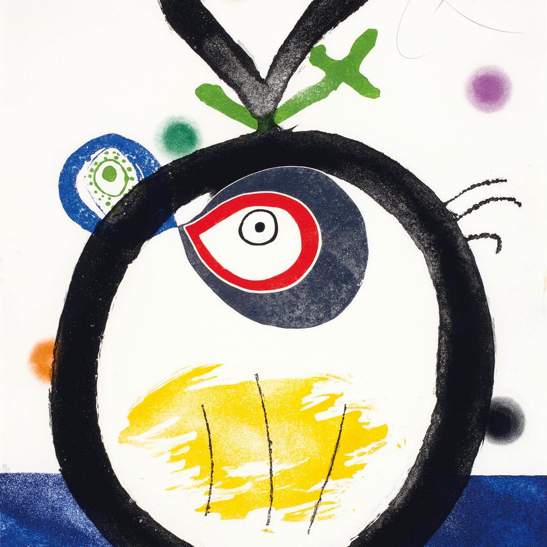 Joan Miró — Набор из четырех цветов: одна тарелка (артикул 824; см. C. books 213)