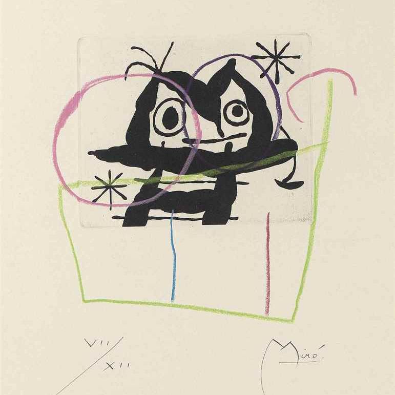 Joan Miró — Одна табличка из: La Bague d'Aurore (д. 143; ср. С. книги 45)