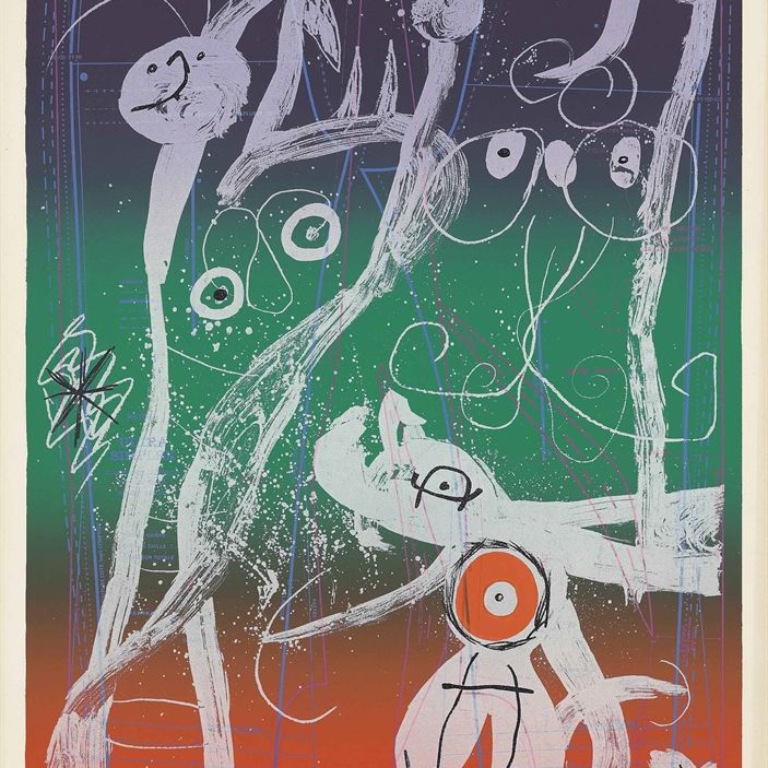 Joan Miró — Модное безумие - синий, красный, зеленый