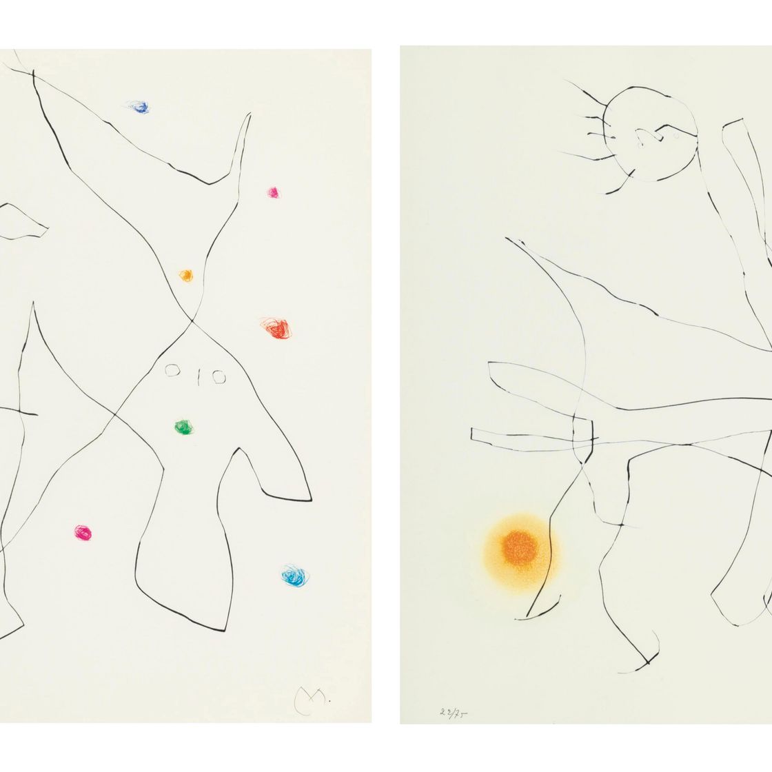 Joan Miró — Рене Шар, "Поток любви", главный редактор, Париж, 1964 (стр. 370-386; С. 88), изображение 1