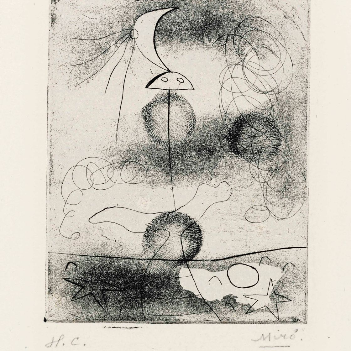 Joan Miró — Без названия, от "Солидарности" Поля Элюара