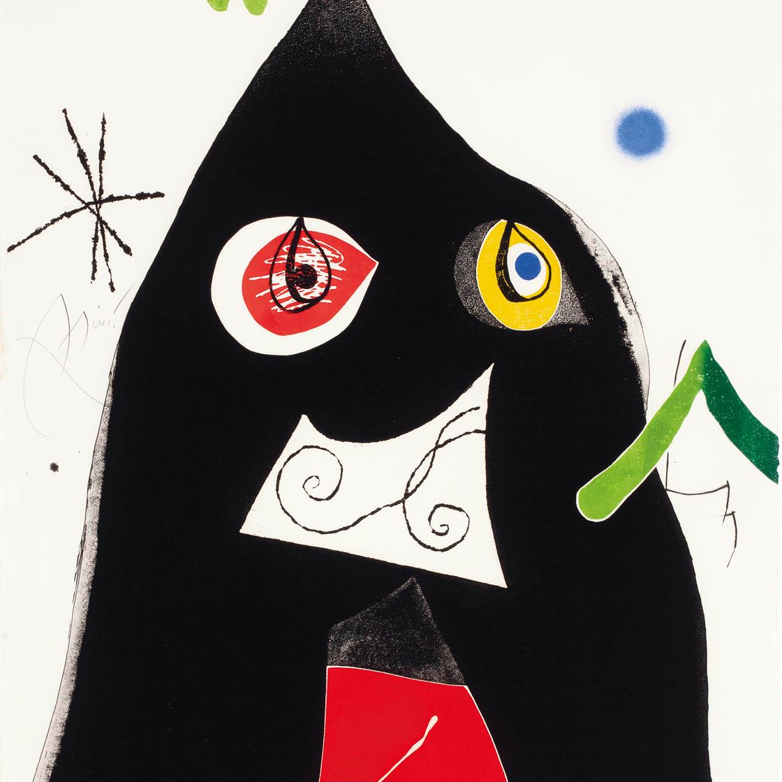 Joan Miró — Набор из четырех цветов: одна тарелка (артикул 822; см. C. books 213)
